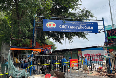 Hà Đông: Phong tỏa tạm thời chợ Xanh Văn Quán do có ca F0 đến mua sắm