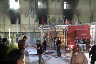 Cháy lớn ở bệnh viện Covid-19 tại Iraq, nghi do bình oxy nổ