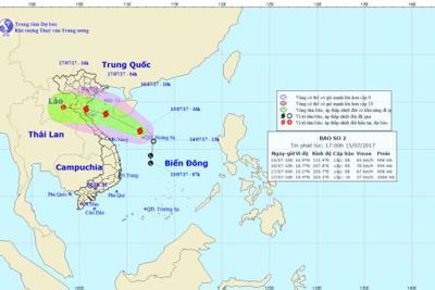 Bão số 2 có thể mạnh lên, gây mưa lớn, ngập úng nhiều nơi