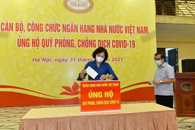 Cán bộ, công chức Ngân hàng Nhà nước Việt Nam ủng hộ quỹ phòng, chống dịch Covid-19