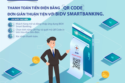 Thanh toán tiền điện bằng QR code: Đơn giản thuận tiện với BIDV Smartbanking