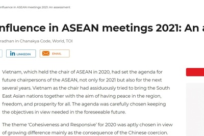 Báo Ấn Độ: Việt Nam đã đề ra chương trình nghị sự cho ASEAN trong tương lai