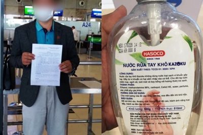 Đã làm rõ nghi vấn nước sát khuẩn ở sân bay Nội Bài là nước lã