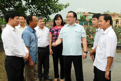 Bí thư Hoàng Trung Hải thăm một số mô hình tiêu biểu tại huyện Thanh Trì