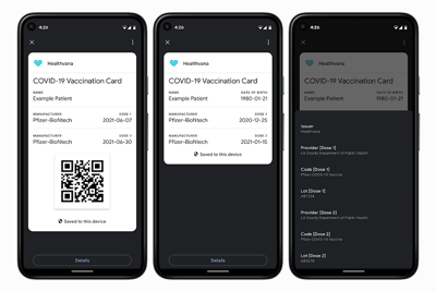 Google tích hợp thẻ vaccine kỹ thuật số vào hệ điều hành Android