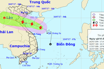 Bão số 2 hướng vào Thanh Hóa đến Hà Tĩnh, gây mưa rất lớn ở Bắc Bộ