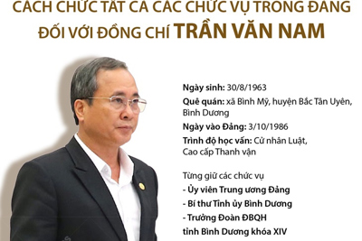 Cách chức tất cả các chức vụ trong Đảng đối với ông Trần Văn Nam