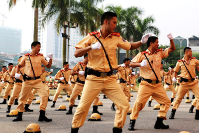 Hà Nội: Cảnh sát giao thông nâng cao nghiệp vụ võ thuật cho 700 chiến sỹ