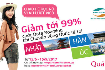 Viettel giảm tới 99% cước data roaming Nhật - Hàn - Úc