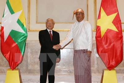 Tổng Bí thư: Việt Nam ủng hộ tiến trình hòa giải dân tộc của Myanmar