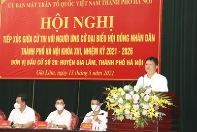 Người ứng cử đại biểu HĐND TP tiếp xúc cử tri huyện Gia Lâm
