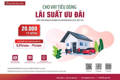 Agribank dành 20.000 tỷ đồng vốn cho vay tiêu dùng khách hàng cá nhân khu vực đô thị