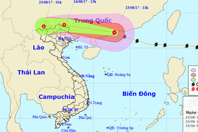 Vùng ảnh hưởng của bão số 6 bao trùm toàn bộ miền Bắc