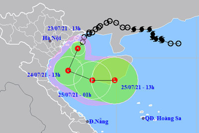 Áp thấp nhiệt đới đang trên vùng biển Quảng Ninh - Hải Phòng, Bắc Trung Bộ mưa rất to