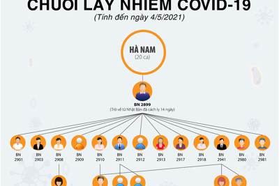 [Infographic] Các chuỗi lây nhiễm Covid-19 trong cộng đồng tại Việt Nam hiện nay