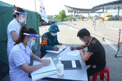 [Ảnh] Chính thức kích hoạt 22 chốt phòng chống dịch tại các cửa ngõ Thủ đô Hà Nội