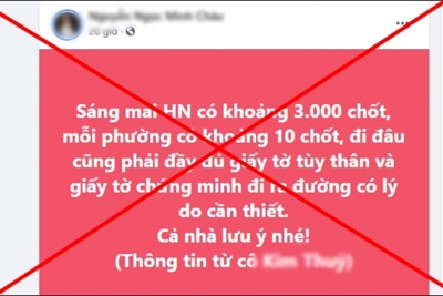 Hà Nội: Phạt 12,5 triệu đồng cá nhân thông tin sai sự thật về phòng dịch