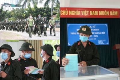 Công an TP Hà Nội: 726 chiến sỹ lần đầu bỏ phiếu trong màu áo lính