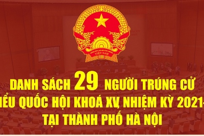 [Infographic] Danh sách 29 người trúng cử đại biểu Quốc hội khóa XV tại thành phố Hà Nội