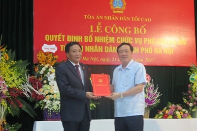 Tòa án TP Hà Nội có thêm Phó Chánh án mới