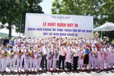 70 y bác sĩ Quảng Ninh lên đường tiếp sức TP Hồ Chí Minh chống dịch Covid-19