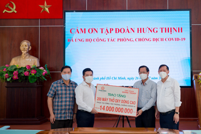 Tập đoàn Hưng Thịnh hỗ trợ khẩn TP Hồ Chí Minh hàng chục tỷ đồng phòng chống dịch Covid-19