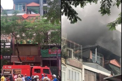 Hà Nội: Cháy lớn ở nhà hàng Nét Huế trên phố Thái Hà