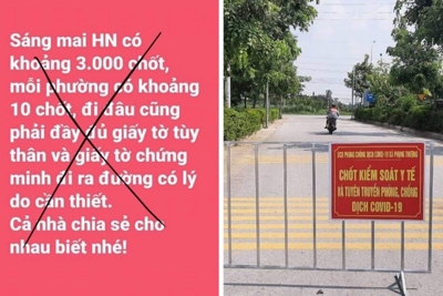 Công an Hà Nội bác bỏ tin đồn "có 3.000 chốt kiểm tra từ sáng mai"