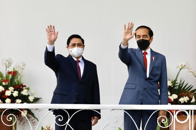[Ảnh] Thủ tướng Phạm Minh Chính gặp song phương Tổng thống Indonesia