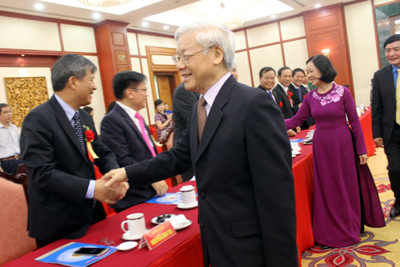 Tổng Bí thư gặp mặt các đại biểu "Vinh quang Việt Nam"