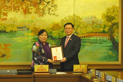 Trao Kỷ niệm chương hoạt động Quốc hội Việt Nam cho các đại biểu Quốc hội TP Hà Nội