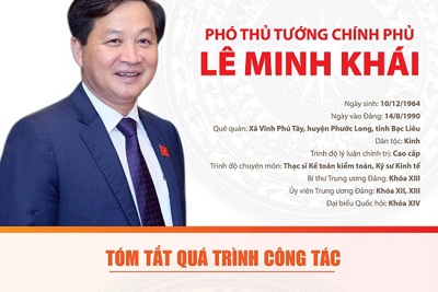 [Infographic] Tóm tắt quá trình công tác của tân Phó Thủ tướng Chính phủ Lê Minh Khái