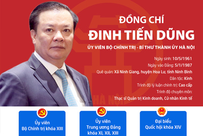 [Infographic] Chân dung tân Bí thư Thành ủy Hà Nội Đinh Tiến Dũng