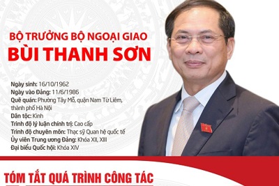 [Infographic] Tóm tắt quá trình công tác của tân Bộ trưởng Bộ Ngoại giao Bùi Thanh Sơn