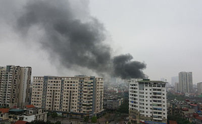 Cháy lớn tại khu đô thị mới Yên Hòa
