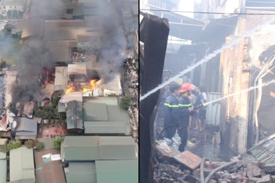 Thông tin mới nhất về vụ cháy nhiều xưởng gỗ ở Hữu Bằng, huyện Thạch Thất