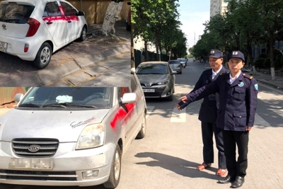 Ô tô không gửi vào bãi, nhóm bảo vệ chung cư dùng sơn xịt hàng loạt xe của cư dân ở Hà Đông