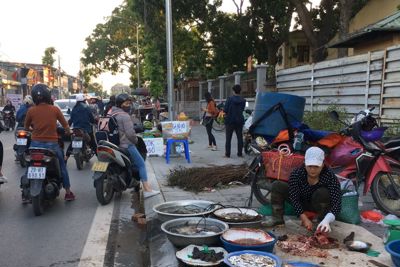 Chợ "cóc" họp tràn lan trên đường Sa Đôi