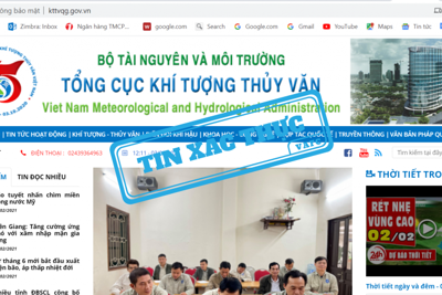 Website và tài khoản fanpage chính thức của Trung tâm Dự báo khí tượng thủy văn quốc gia