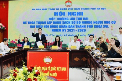 Hà Nội: Nhất trí danh sách sơ bộ 188 người ứng cử đại biểu HĐND TP Hà Nội khóa XVI