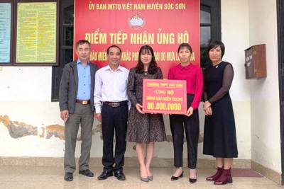 Huyện Sóc Sơn ủng hộ hơn 2,1 tỷ đồng cho đồng bào vùng lũ miền Trung