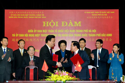 MTTQ Hà Nội và Chính hiệp TP Bắc Kinh ký hợp tác cùng phát triển