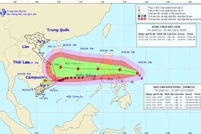 Bão số 12 suy yếu thành áp thấp nhiệt đới, bão Vamco chuẩn bị vào Biển Đông