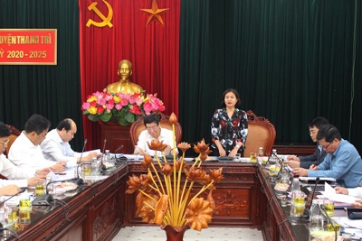 Phó Bí thư Thường trực Thành ủy Hà Nội Nguyễn Thị Tuyến làm việc tại huyện Thanh Trì về công tác bầu cử