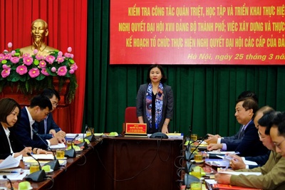 Phó Bí thư Thường trực Thành ủy Nguyễn Thị Tuyến: Cụ thể hóa Nghị quyết Đại hội Đảng các cấp vào nhiệm vụ của các sở, ngành
