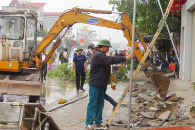 Thị trấn Đại Nghĩa tháo dỡ 95 công trình lấn chiếm vỉa hè