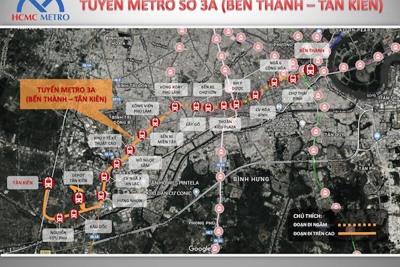 TP Hồ Chí Minh: Đề xuất bổ sung thêm nhà ga tuyến metro số 3A Bến Thành - Tân Kiên