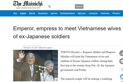 Truyền thông Nhật đưa tin đậm về chuyến thăm Việt Nam của Nhật hoàng