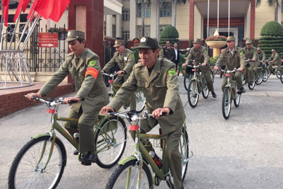 Quận Thanh Xuân: Bảo vệ dân phố tuần tra bằng xe đạp