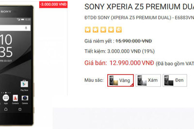 Sony Xperia Z5 Premium giảm giá bán xuống còn 12,99 triệu đồng